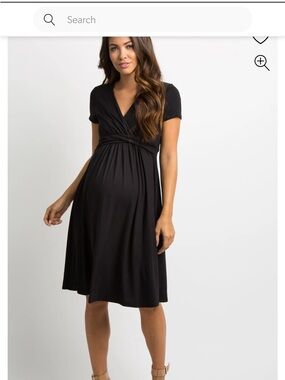 Pinkblush Black Short Sleeve Wrap Maternity Midi Dress size M